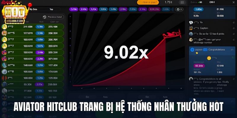 Aviator HITCLUB trang bị hệ thống nhân thưởng hot