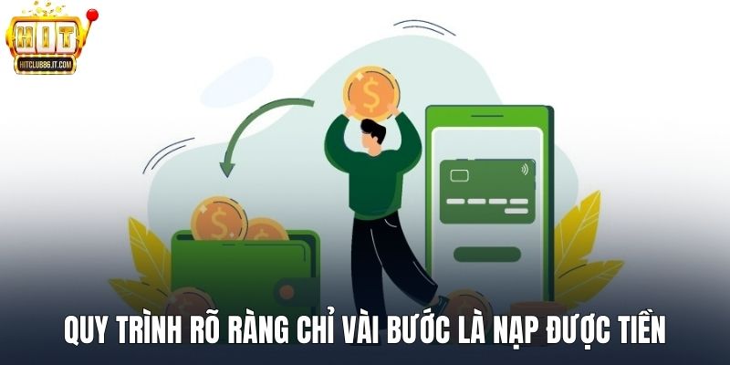 Quy trình rõ ràng chỉ vài bước là nạp được tiền